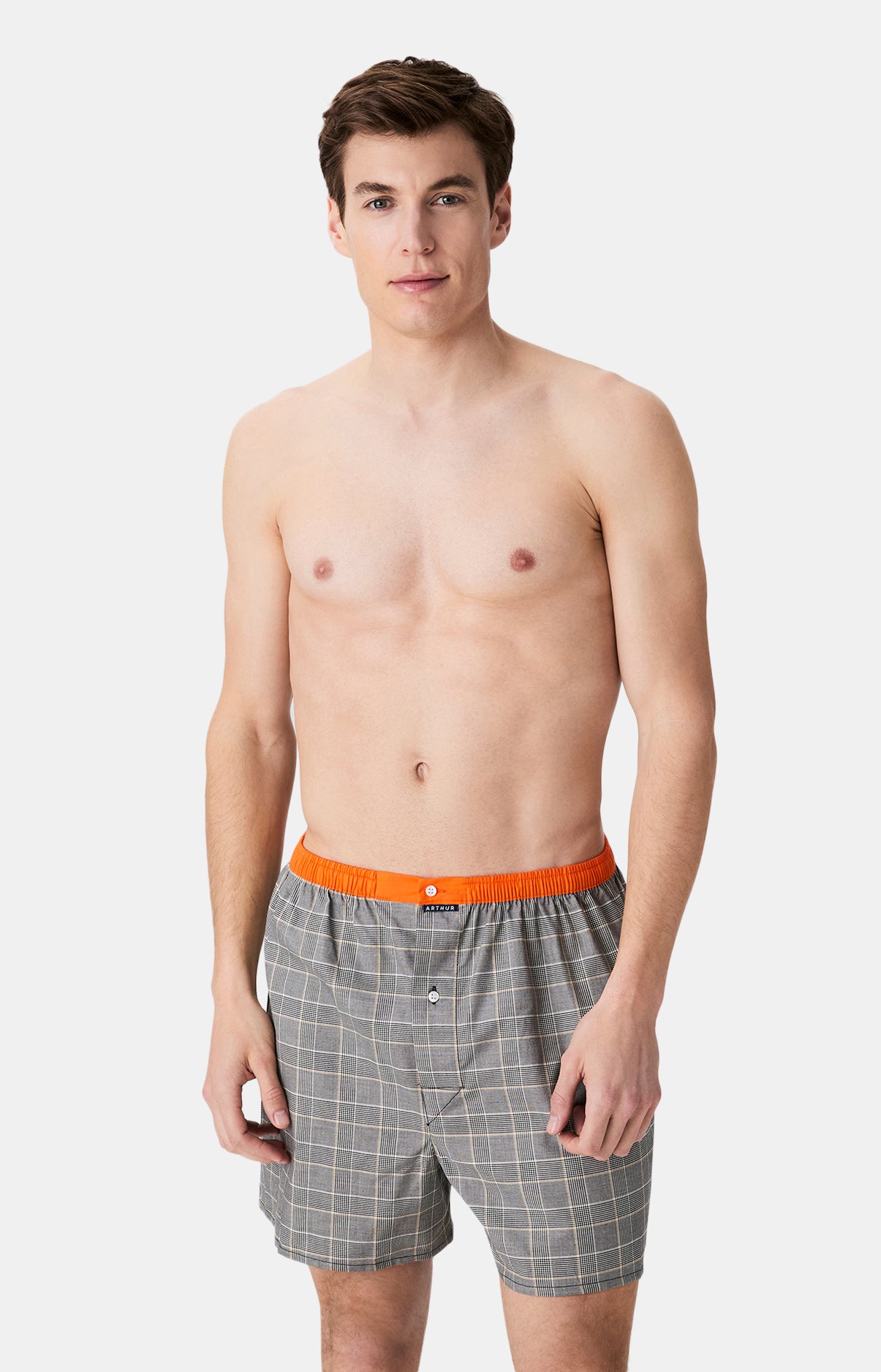 Caleçon à carreaux gris Homme 1