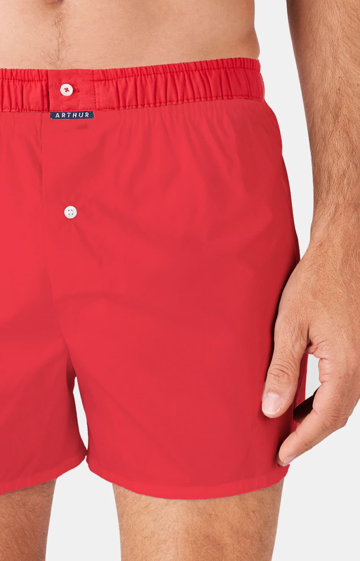 Caleçon homme rouge uni 1