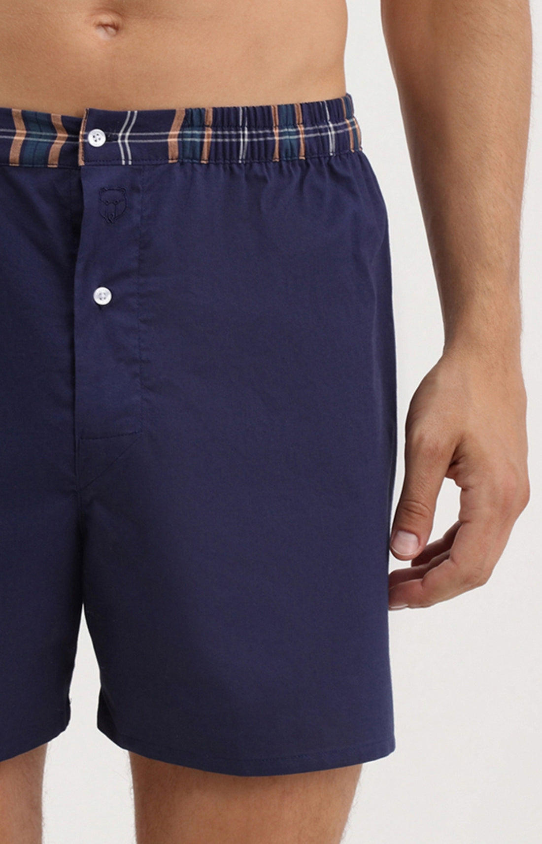 Caleçon homme uni bleu marine 1