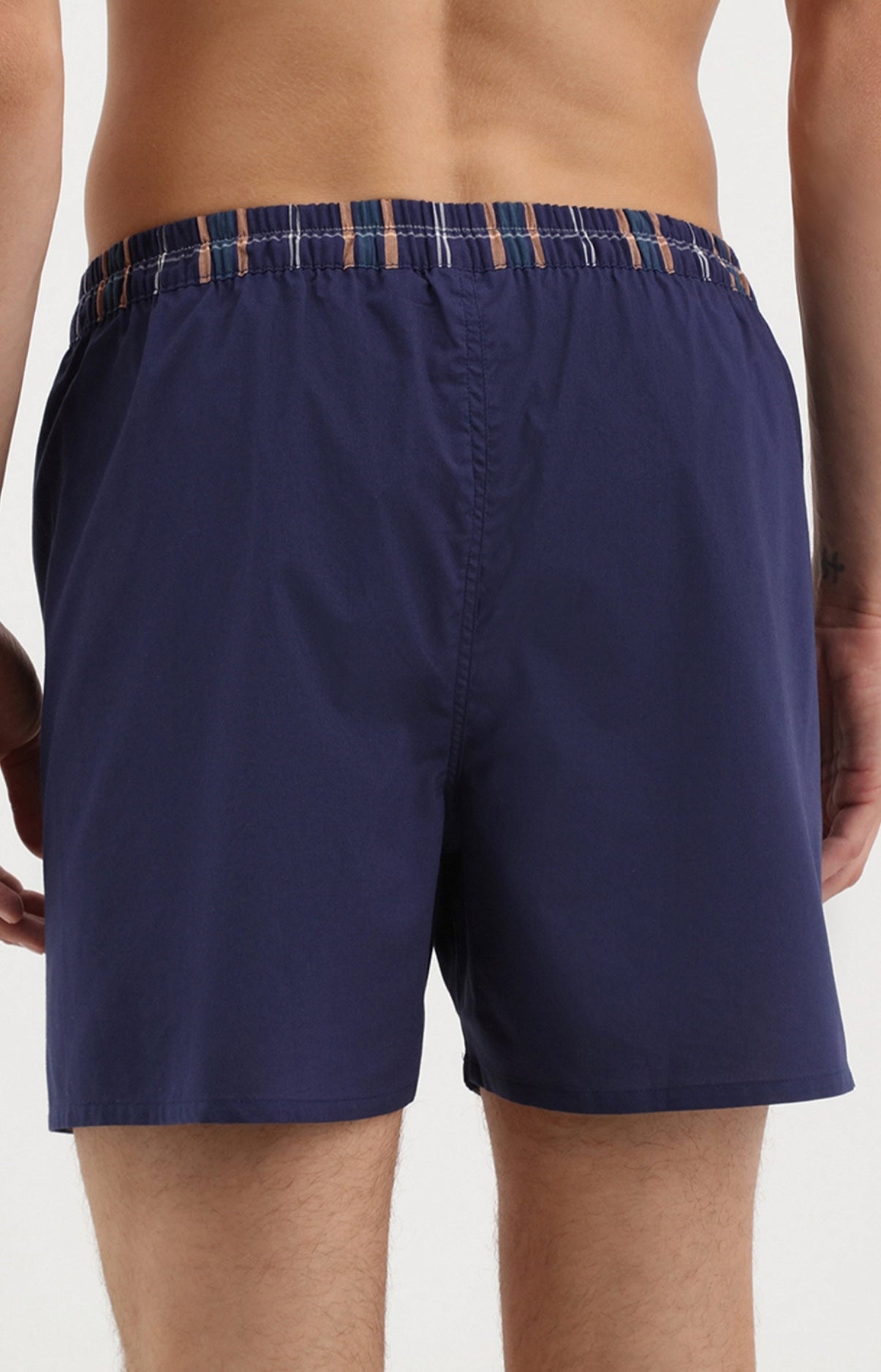 Caleçon homme uni bleu marine 3