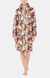Chemise de nuit Grand-Père Femme Teddy Beige et Marron 4