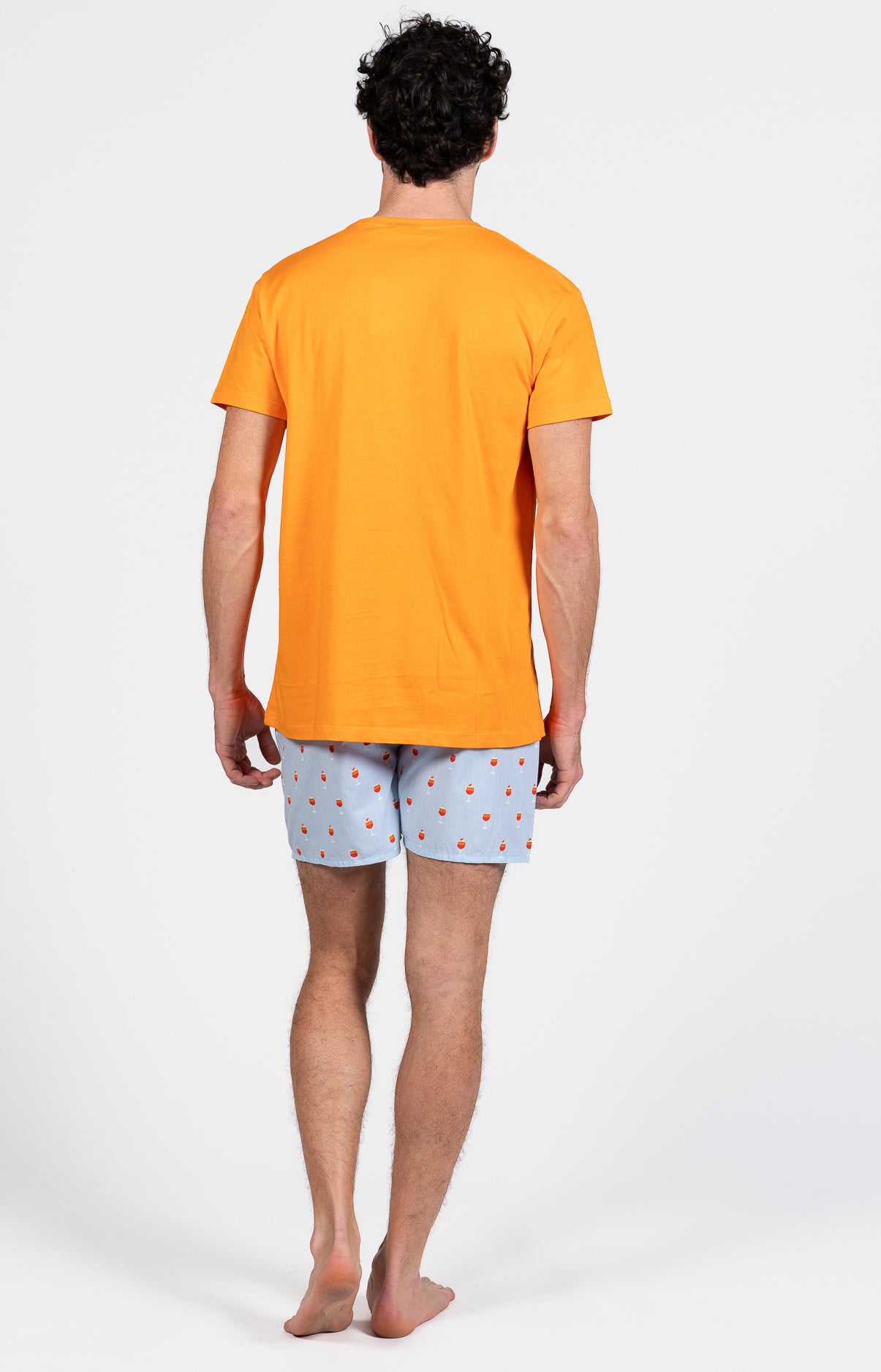 Pyjama court Pyjaméricain Homme Apéro Bleu et Orange 6