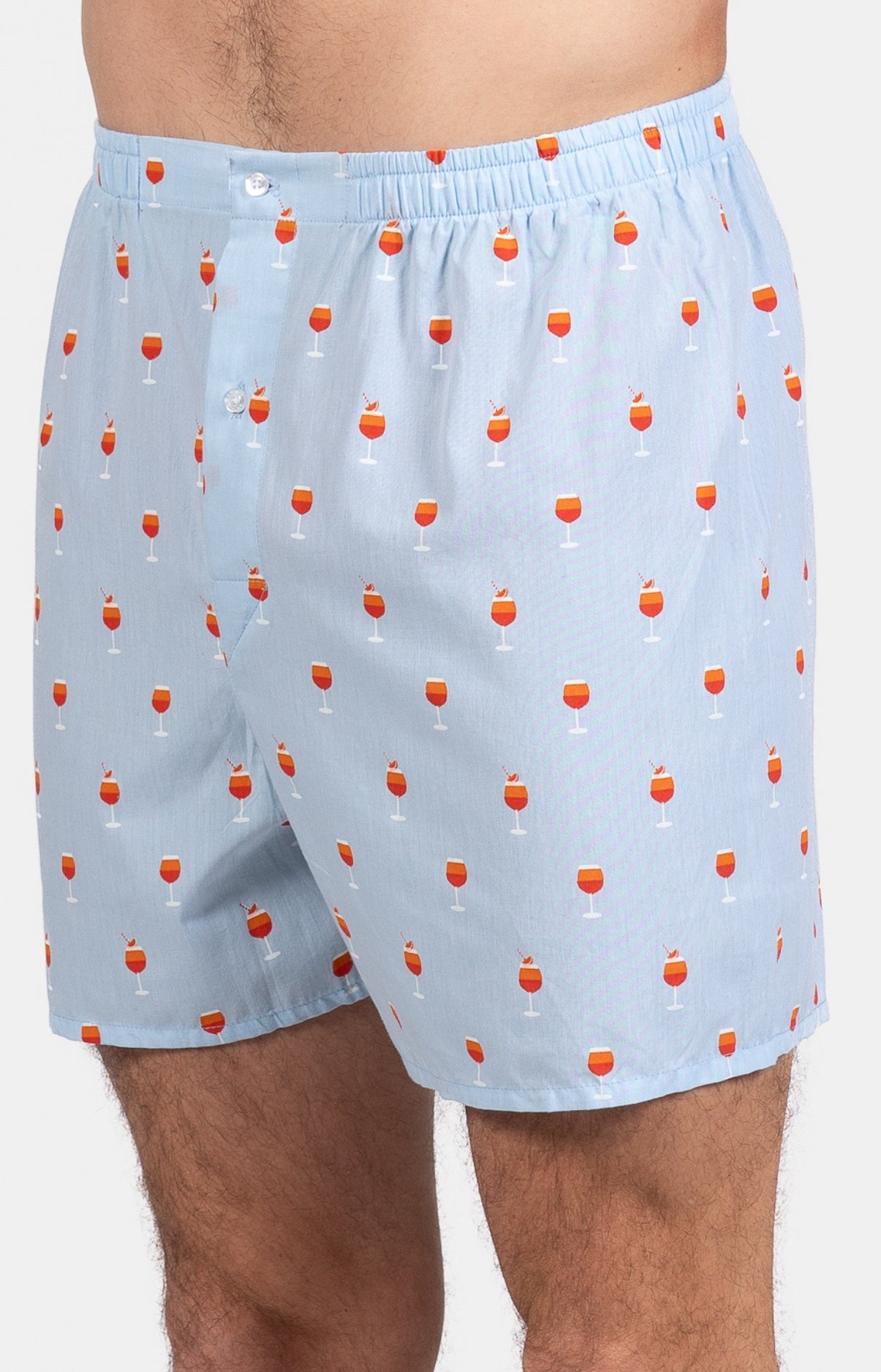 Pyjama court Pyjaméricain Homme Apéro Bleu et Orange 4