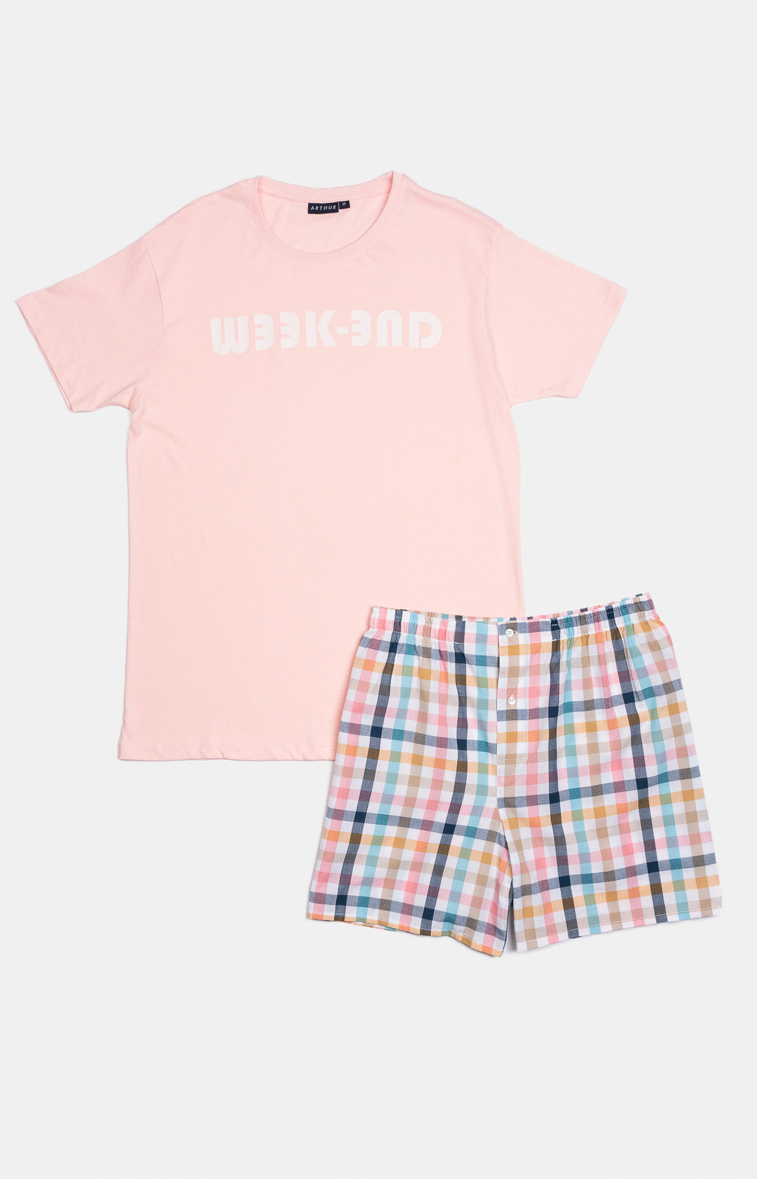 Pyjama court Pyjaméricain Homme Criston Rose et Multicolore 3