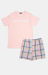 Pyjama court Pyjaméricain Homme Criston Rose et Multicolore 3