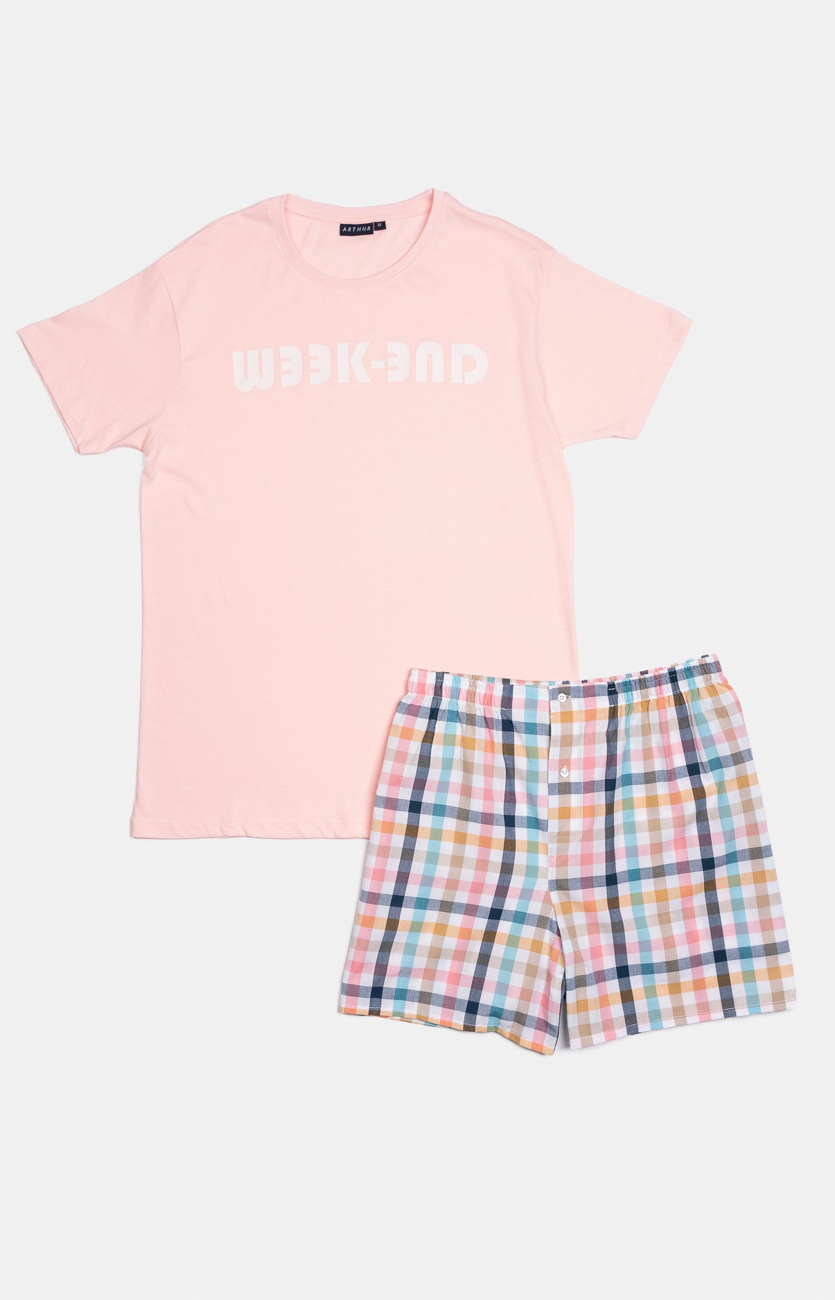 Pyjama court Pyjaméricain Homme Criston Rose et Multicolore 3