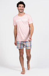 Pyjama court Pyjaméricain Homme Criston Rose et Multicolore 1