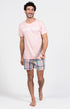 Pyjama court Pyjaméricain Homme Criston Rose et Multicolore 1