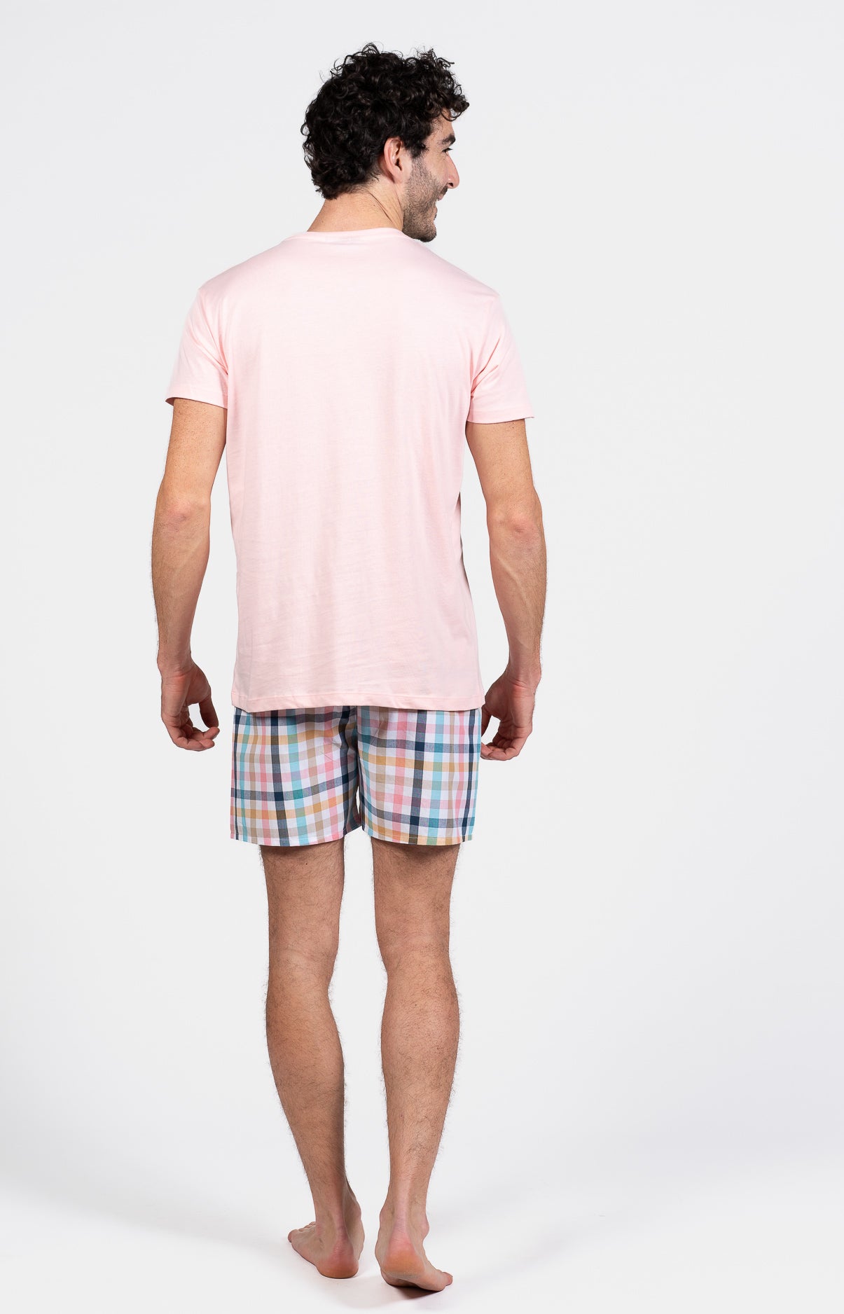 Pyjama court Pyjaméricain Homme Criston Rose et Multicolore 6