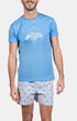 Pyjama court Pyjaméricain Homme Tour du cadran Bleu 1