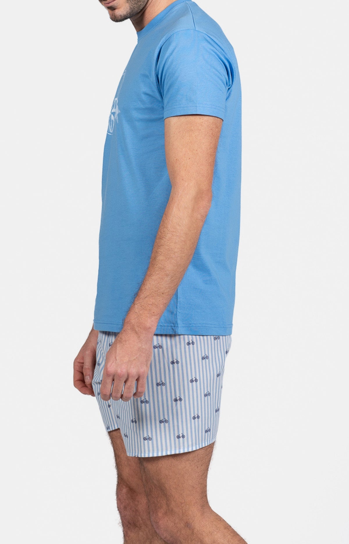 Pyjama court Pyjaméricain Homme Tour du cadran Bleu 5