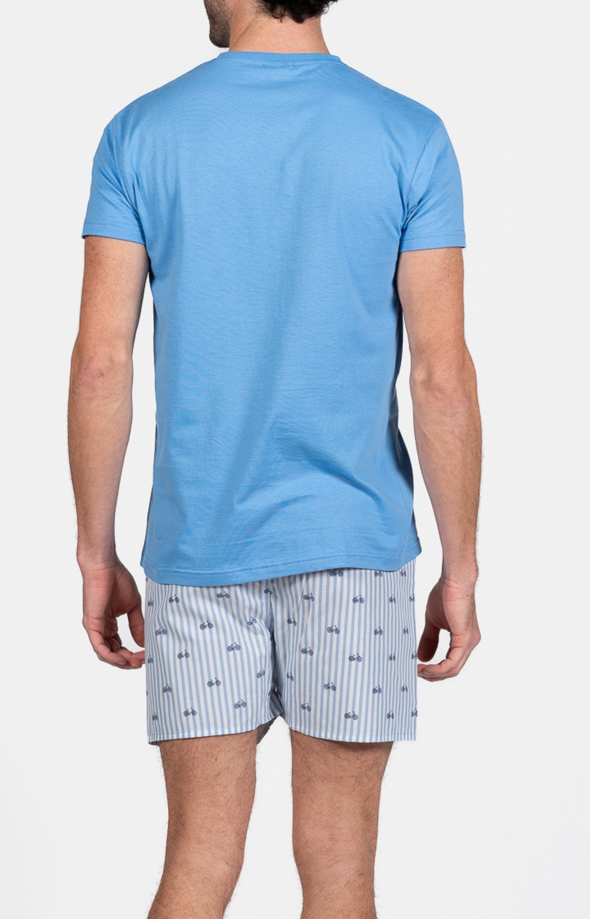 Pyjama court Pyjaméricain Homme Tour du cadran Bleu 6