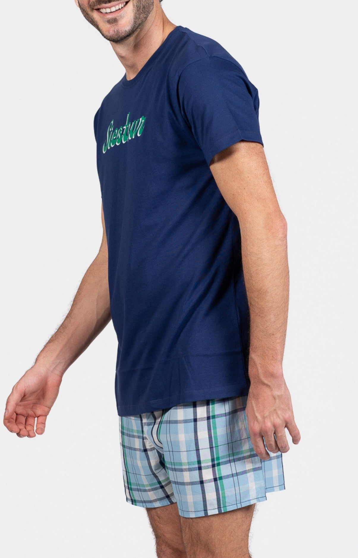 Pyjama court Pyjaméricain Homme Hugh Bleu et Marine 5