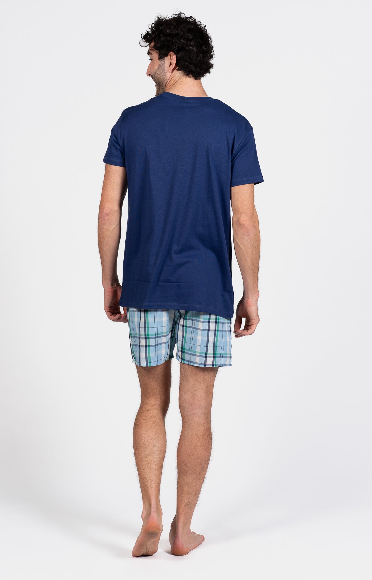 Pyjama court Pyjaméricain Homme Hugh Bleu et Marine 6