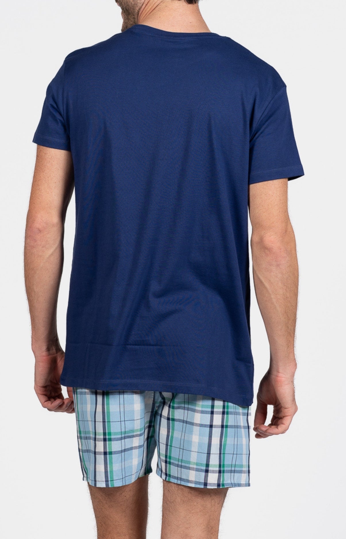 Pyjama court Pyjaméricain Homme Hugh Bleu et Marine 6