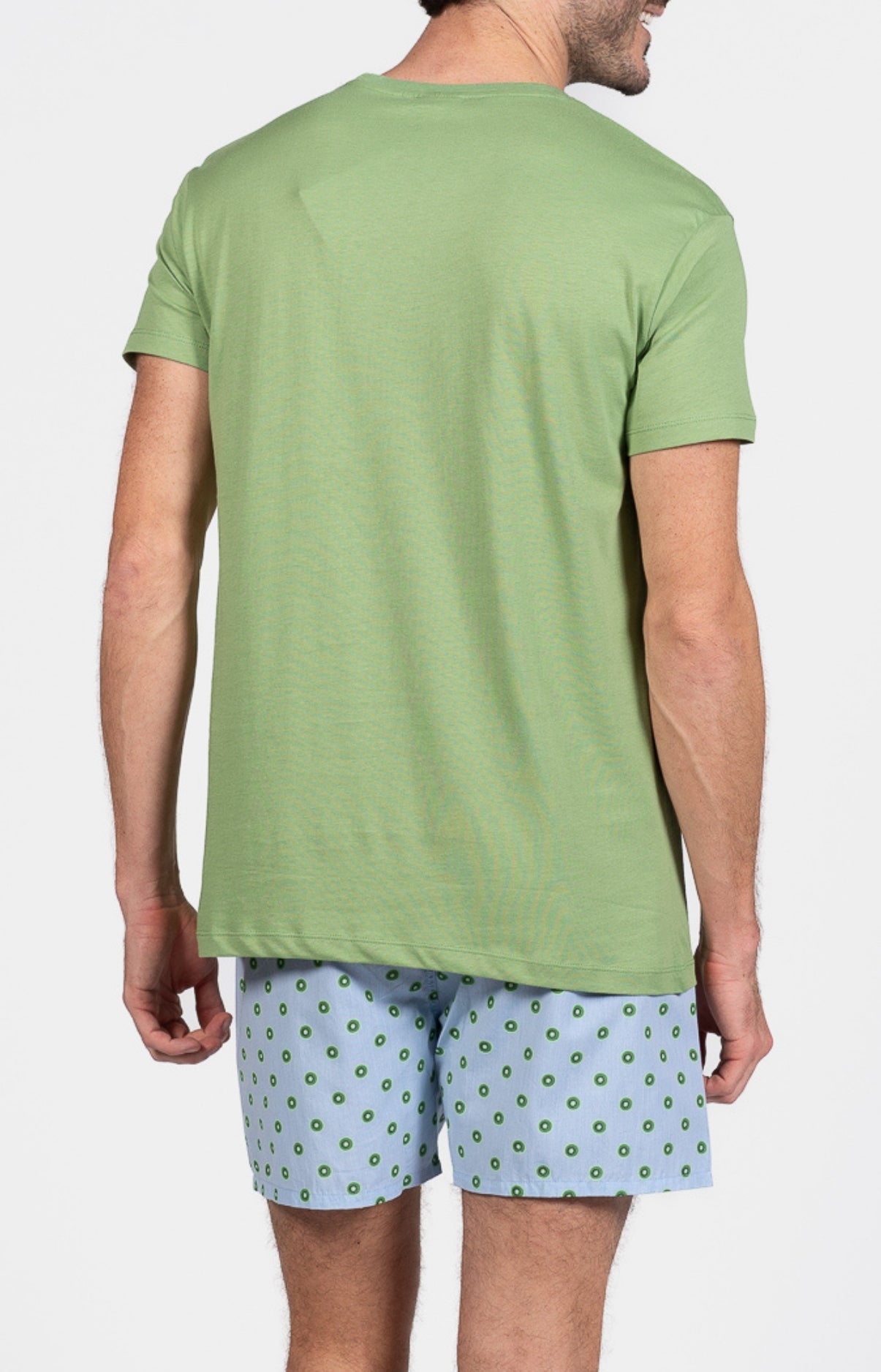 Pyjama court Pyjaméricain Homme Kiwi Bleu et Vert 6