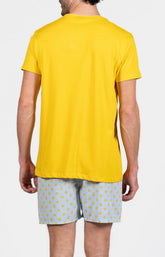 Pyjama court Pyjaméricain Homme Lemon Bleu et Jaune 6