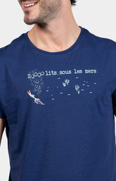 Pyjama court Pyjaméricain Homme Requin Bleu et Marine 2