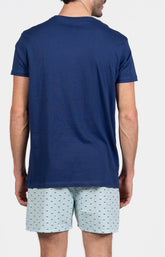 Pyjama court Pyjaméricain Homme Requin Bleu et Marine 5