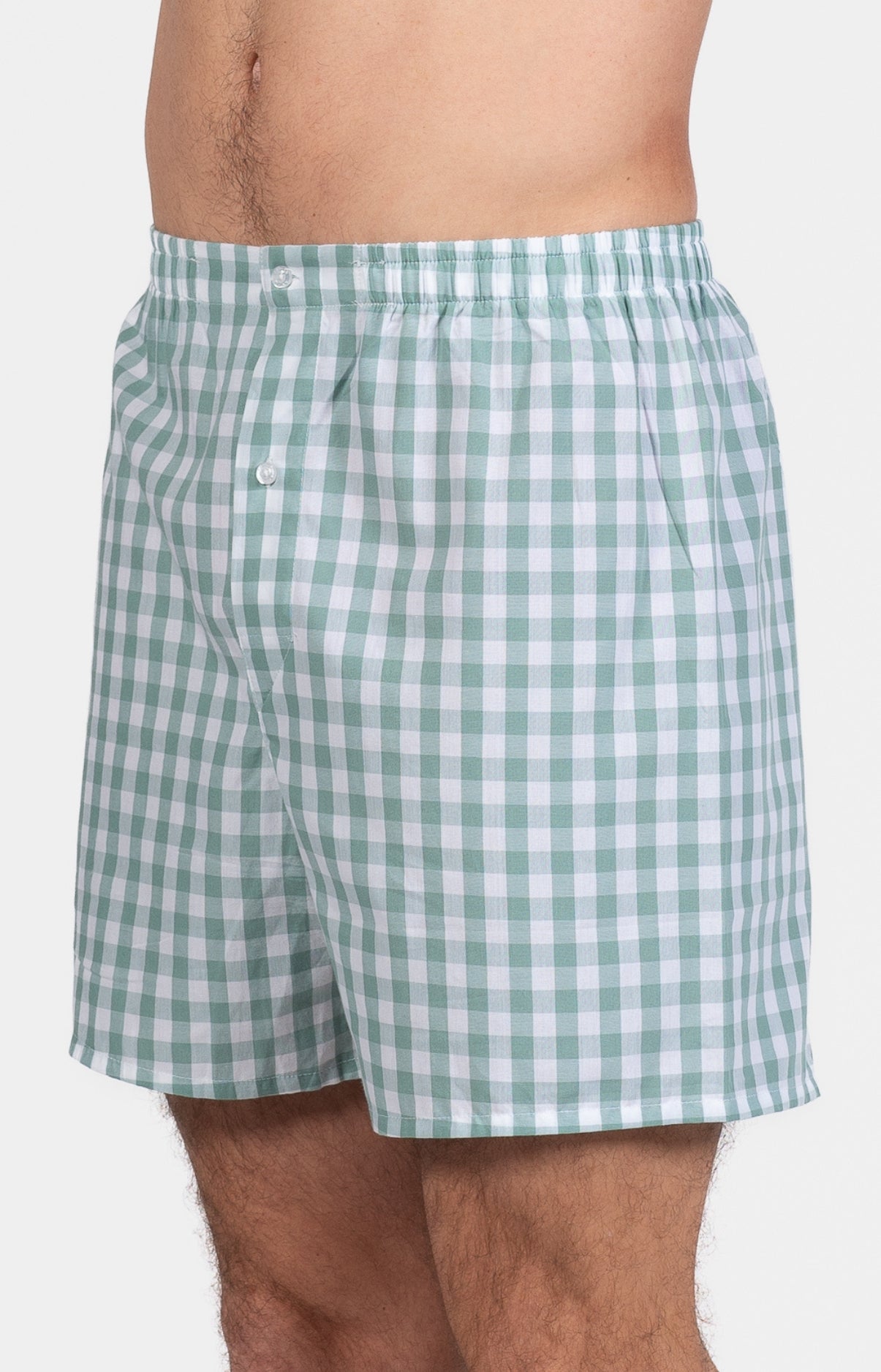 Pyjama court Pyjaméricain Homme Vichy Bleu et Vert 6