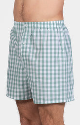 Pyjama court Pyjaméricain Homme Vichy Bleu et Vert 6