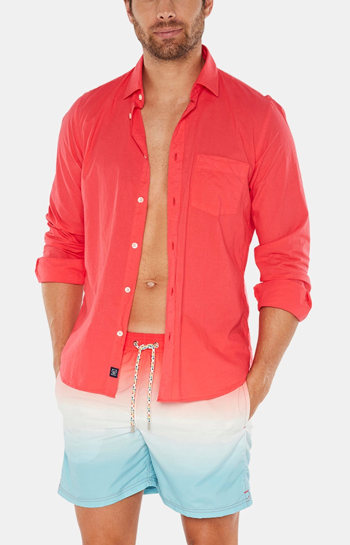 Red Cotton Voile Shirt