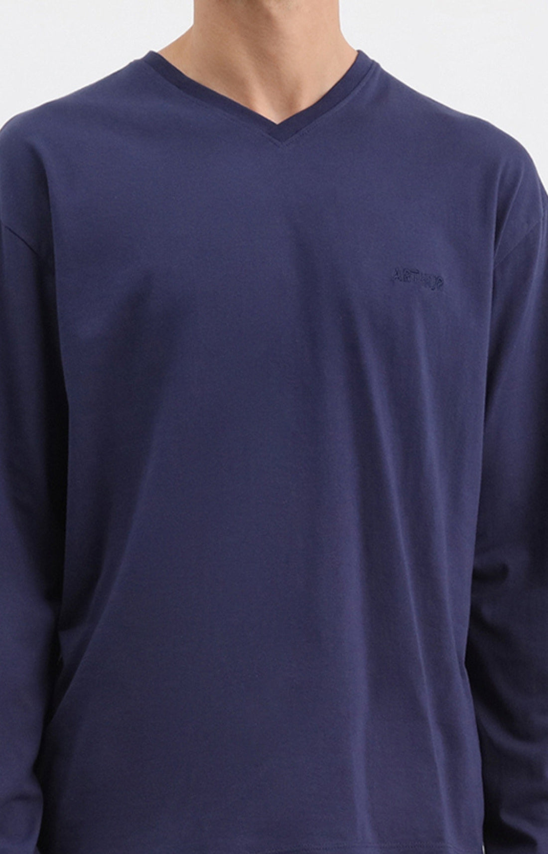 Pyjama long homme bleu marine et carreaux 2