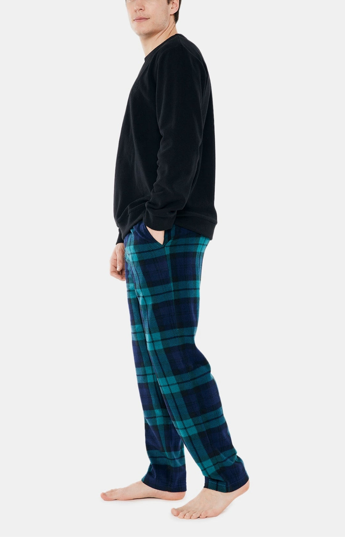 Pyjama long Homme Polaire Bill Noir et Vert 2