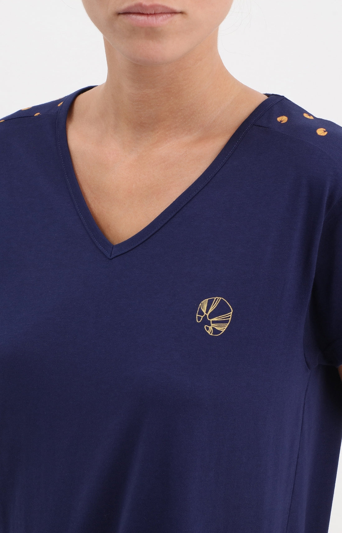 Chemise de nuit femme courte bleu marine 2