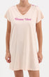 Chemise de nuit femme courte rose clair 1
