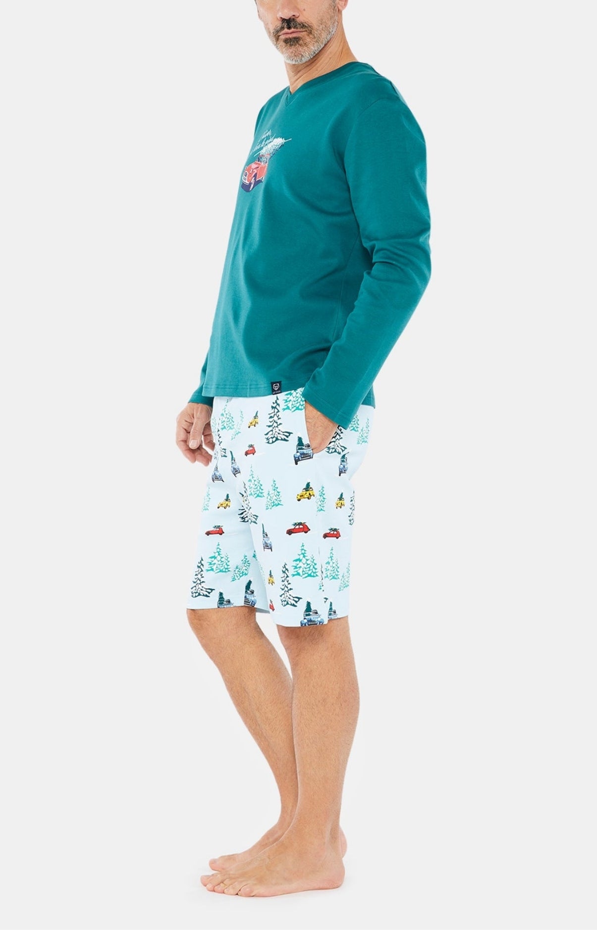 Pyjashort Homme manches longues 2CV Bleu 4