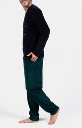 Pyjama long Femme Cycliste Vert et Marine 5