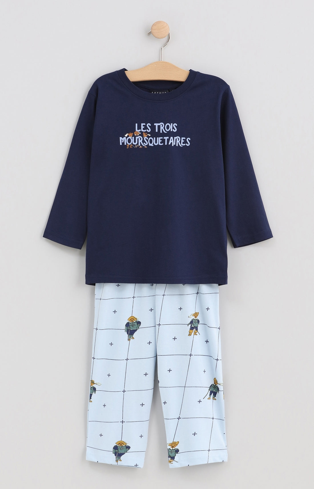 Pyjama long enfant mixte les 3 mousquetaires bleu 1