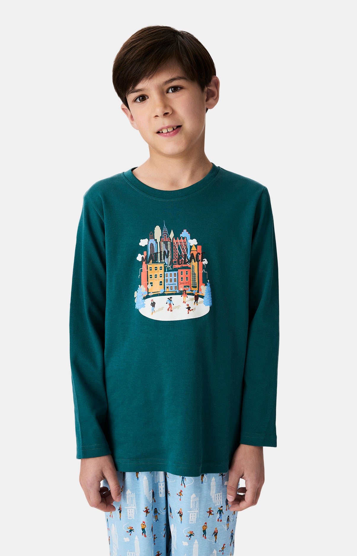 Pyjama enfant mixte noël patin à glace 4