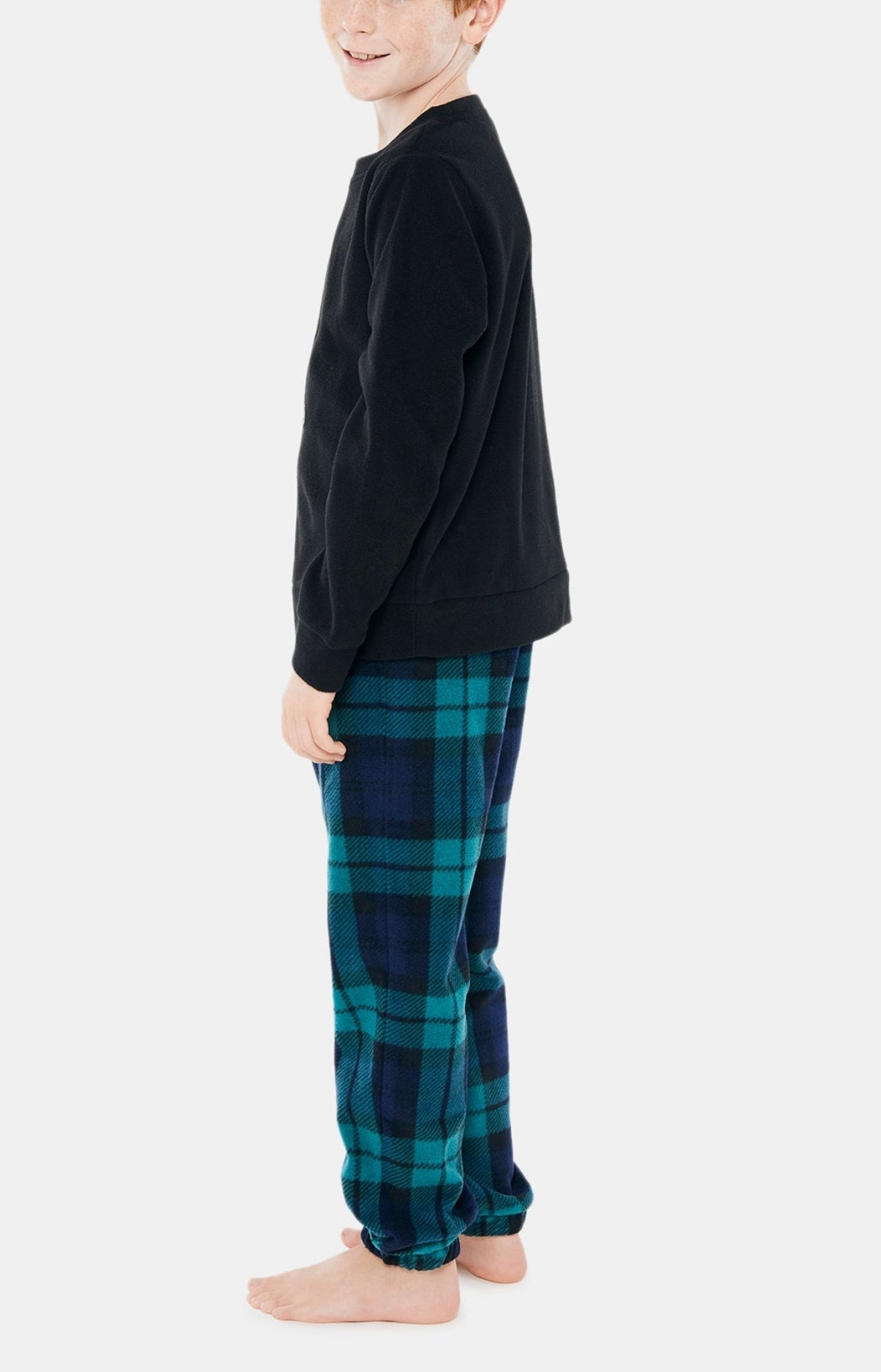 Pyjama long Enfant Polaire Bill Noir et Vert 4