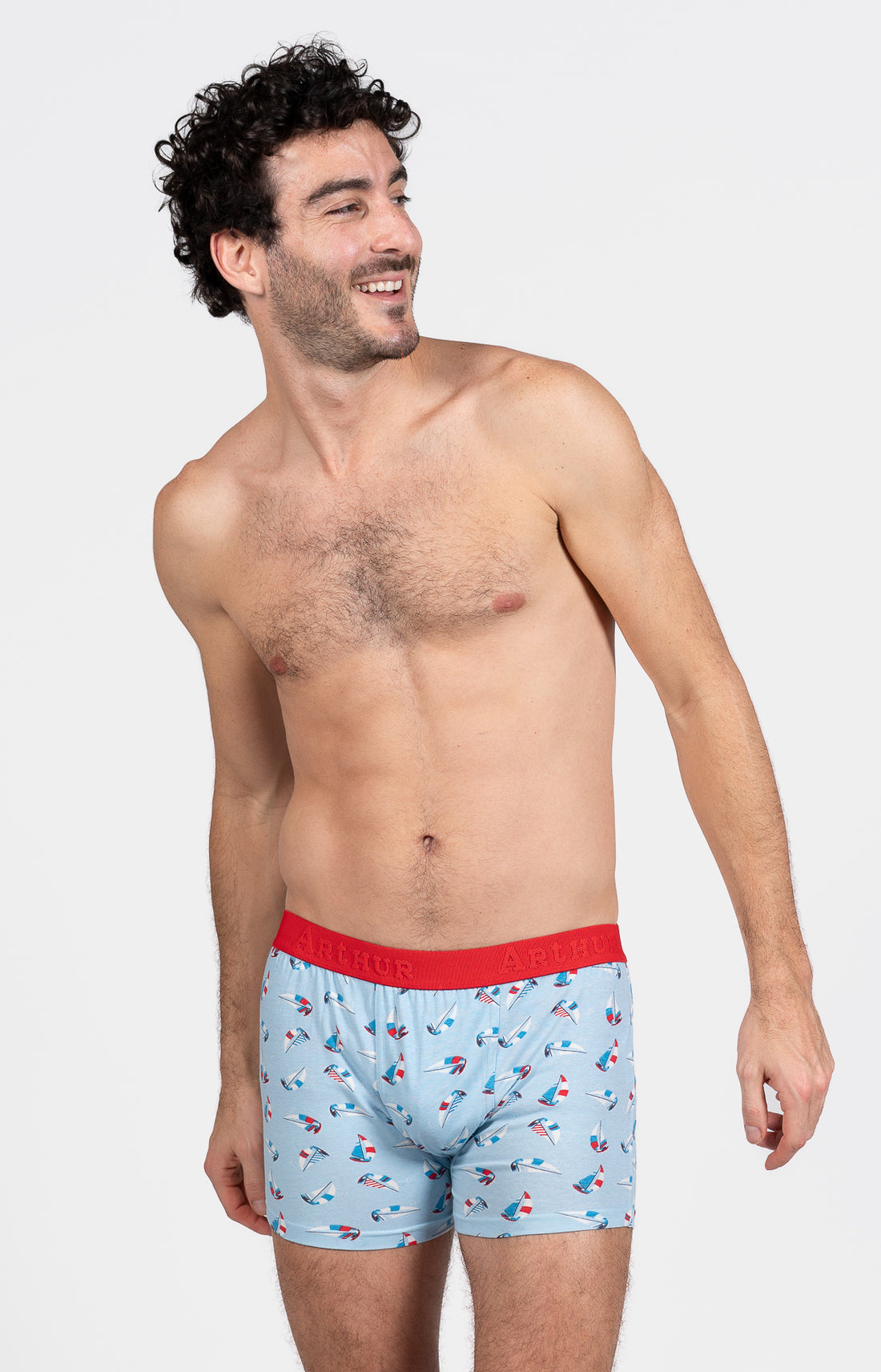 Boxer Homme Boat Bleu et Rouge 1