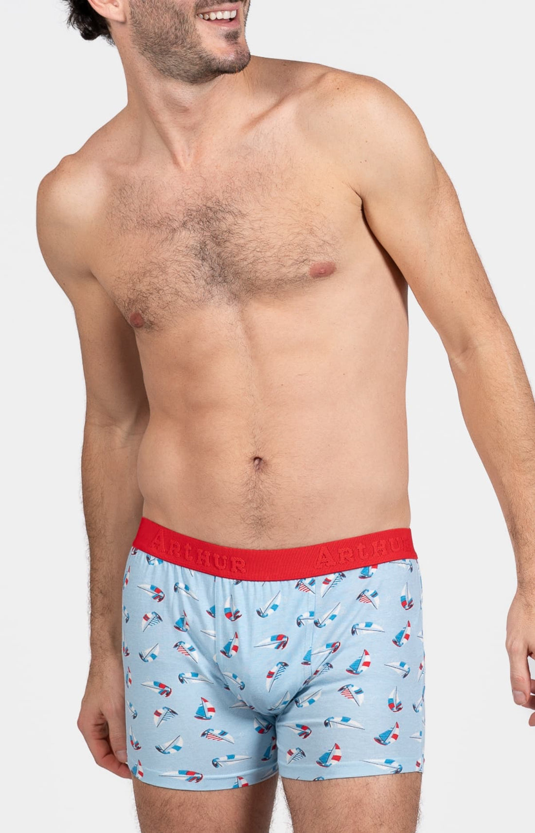 Boxer Homme Boat Bleu et Rouge 2