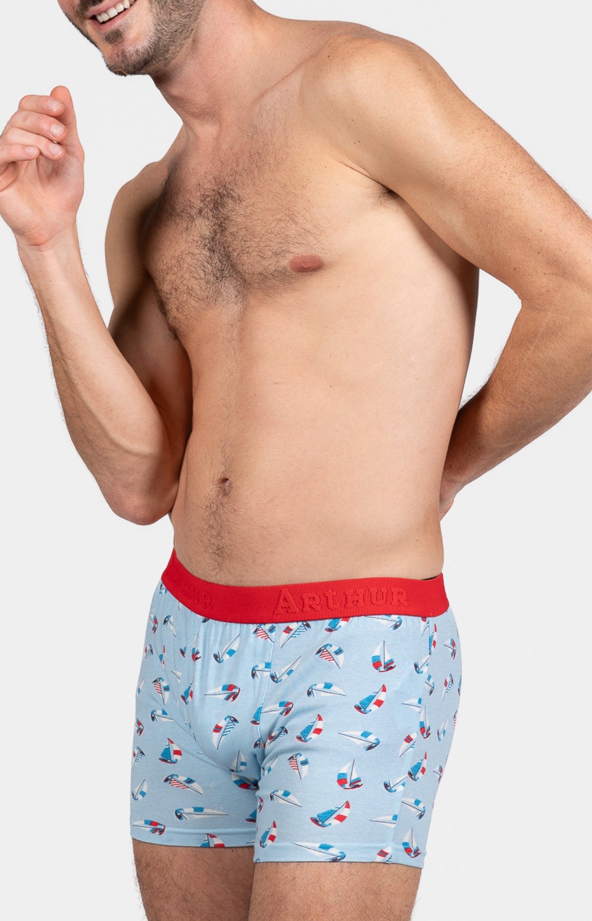 Boxer Homme Boat Bleu et Rouge 4