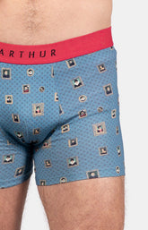 Boxer Homme Cadre Rouge et Bleu 2