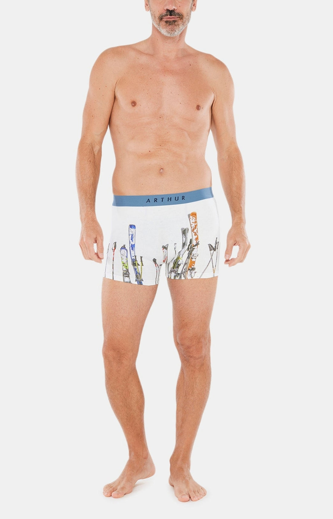 Boxer Homme Ski Blanc et Ivoire 1