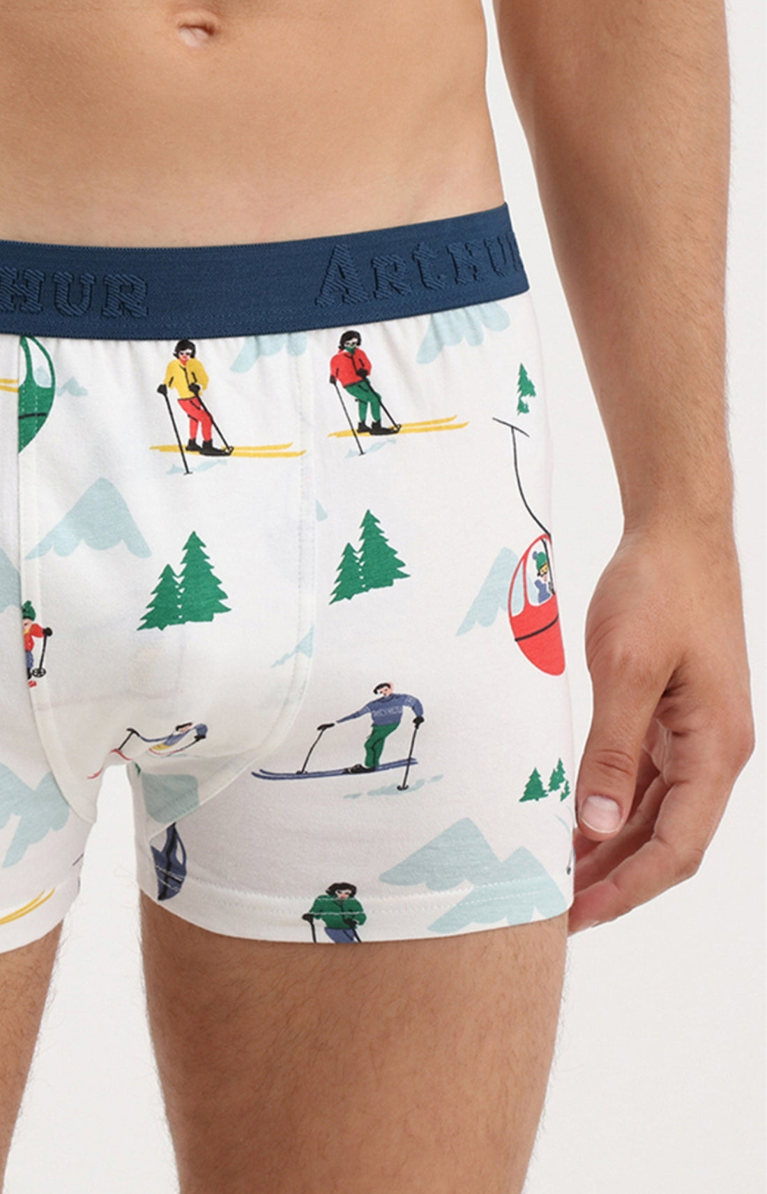 Boxer homme ski montagne blanc 1