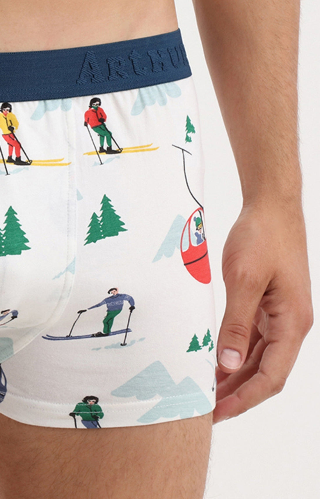 Boxer homme ski montagne blanc 2
