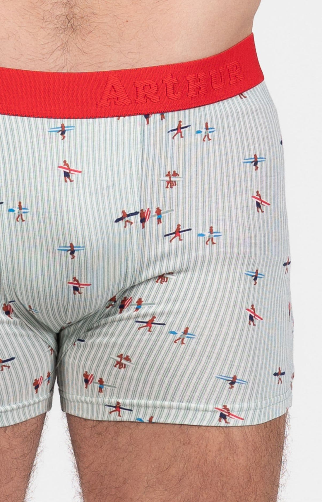 Boxer Homme Surf Vert et Rouge 1