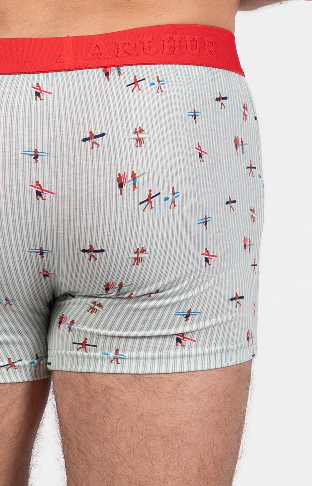 Boxer Homme Surf Vert et Rouge 5