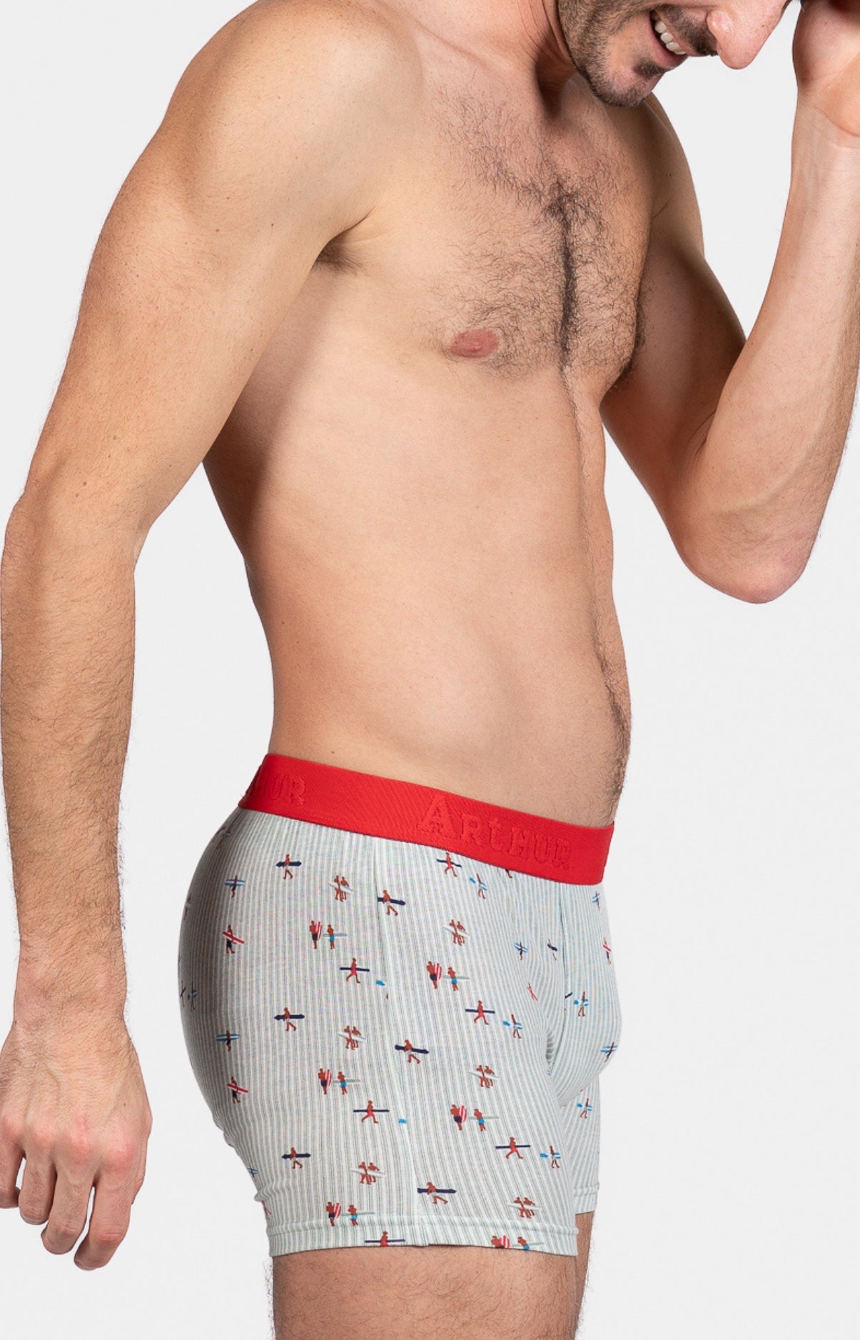Boxer Homme Surf Vert et Rouge 9