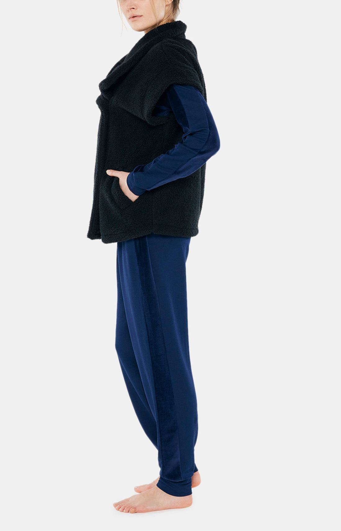 Gilet Femme sans manches Polaire Noir 2