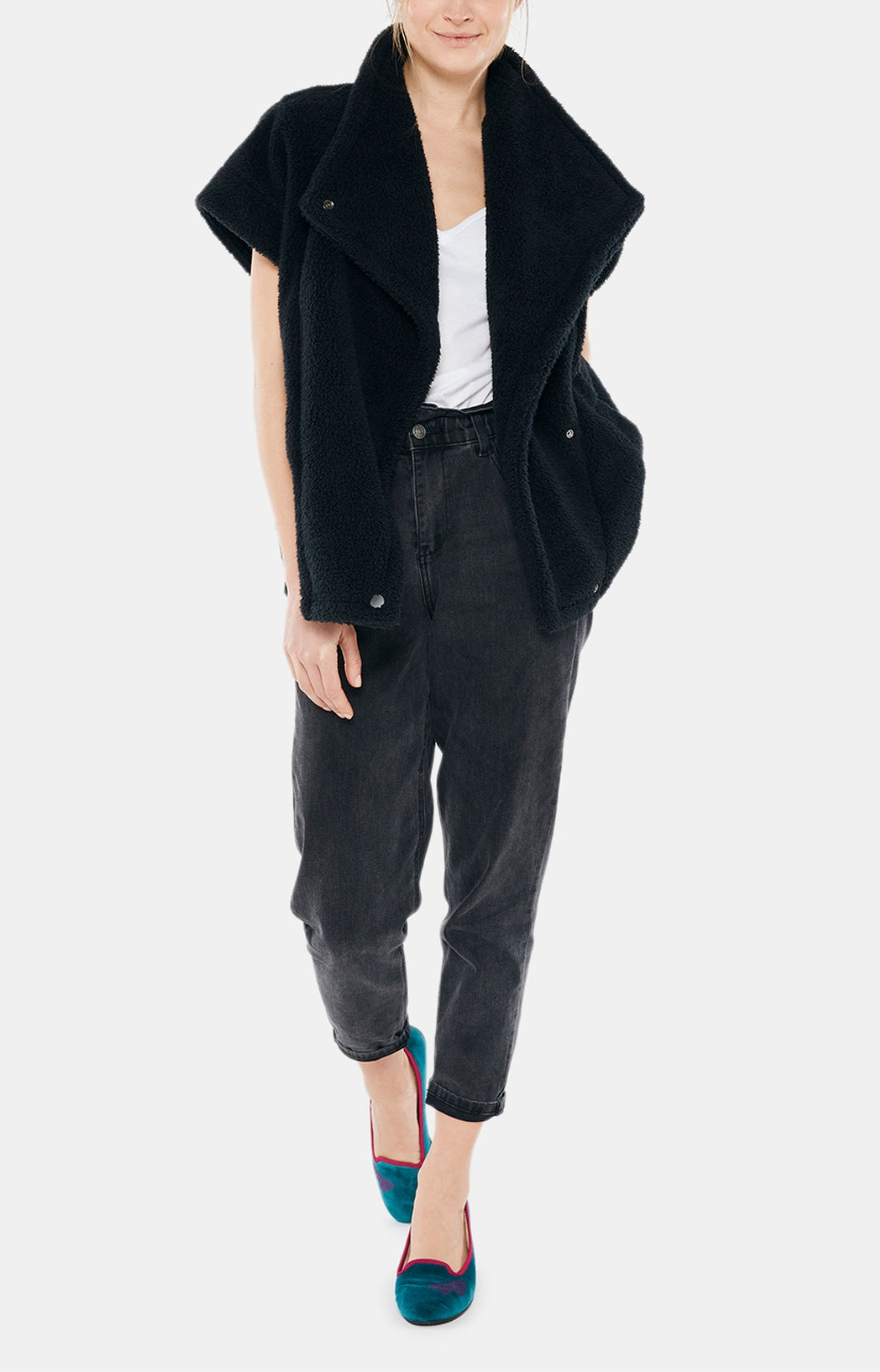 Gilet Femme sans manches Polaire Noir 1