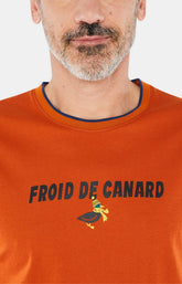 Pyjashort Homme Col Marine et Orange 2