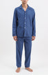 Pyjama long boutonné homme bleu motif vélo 1