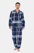Pyjama long boutonné Homme Big Carreaux Marine 6